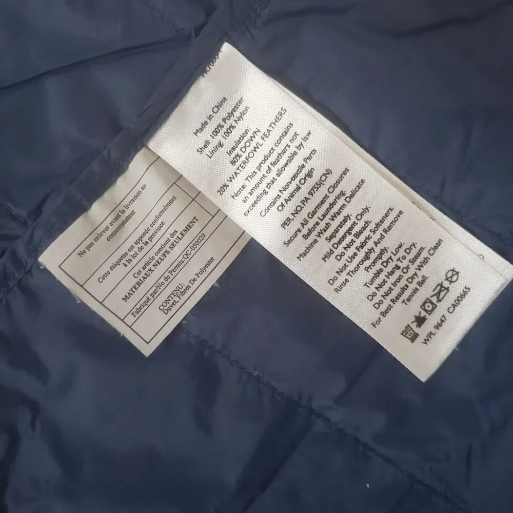 Eddie Bauer Womens EB650 Down Full‎ Zip Puffer Vest Jacket Small Marble Blue